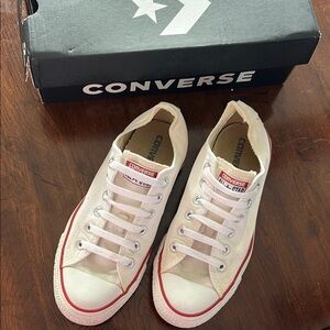 Classic Converse White Sneakers with Red Accent
